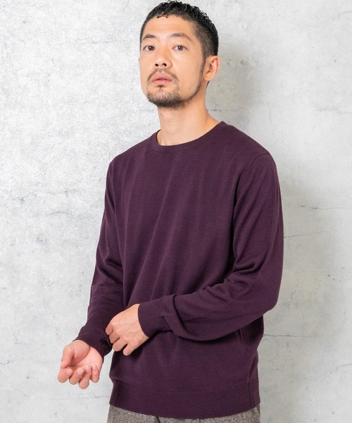 URBAN RESEARCH ROSSO MEN(アーバンリサーチロッソメン)の「『一部WEB限定カラー』『UR TECH』ハイゲージクルーネックニット(ニット/セーター・メンズ・ブラック/ネイビー/パープル系その他/ベージュ系その他/グレー・LARGE/MEDIUM)」の5枚目の写真