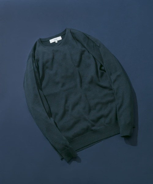 URBAN RESEARCH ROSSO MEN(アーバンリサーチロッソメン)の「『一部WEB限定カラー』『UR TECH』ハイゲージクルーネックニット(ニット/セーター・メンズ・ブラック/ネイビー/パープル系その他/ベージュ系その他/グレー・LARGE/MEDIUM)」の1枚目の写真