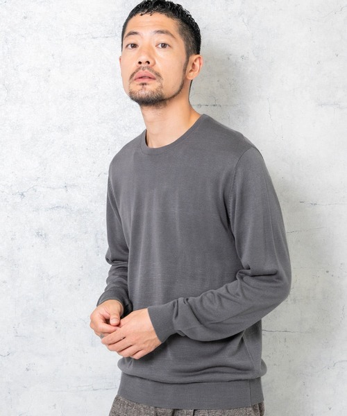 URBAN RESEARCH ROSSO MEN(アーバンリサーチロッソメン)の「『一部WEB限定カラー』『UR TECH』ハイゲージクルーネックニット(ニット/セーター・メンズ・ブラック/ネイビー/パープル系その他/ベージュ系その他/グレー・LARGE/MEDIUM)」の3枚目の写真