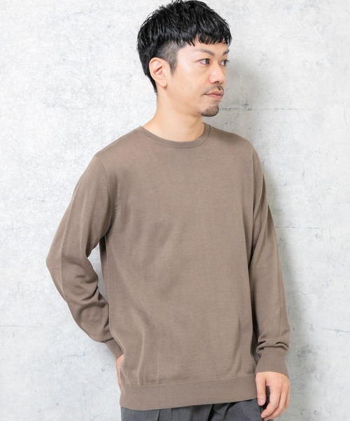 URBAN RESEARCH ROSSO MEN(アーバンリサーチロッソメン)の「『一部WEB限定カラー』『UR TECH』ハイゲージクルーネックニット(ニット/セーター・メンズ・ブラック/ネイビー/パープル系その他/ベージュ系その他/グレー・LARGE/MEDIUM)」の20枚目の写真