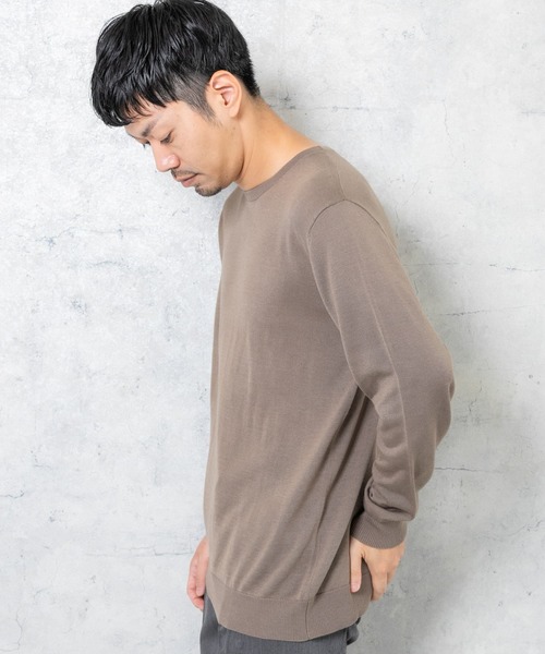 URBAN RESEARCH ROSSO MEN(アーバンリサーチロッソメン)の「『一部WEB限定カラー』『UR TECH』ハイゲージクルーネックニット(ニット/セーター・メンズ・ブラック/ネイビー/パープル系その他/ベージュ系その他/グレー・LARGE/MEDIUM)」の11枚目の写真