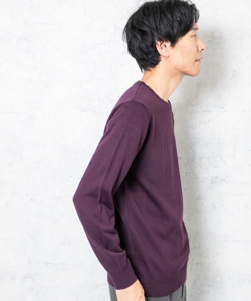 URBAN RESEARCH ROSSO MEN(アーバンリサーチロッソメン)の「『一部WEB限定カラー』『UR TECH』ハイゲージクルーネックニット(ニット/セーター・メンズ・ブラック/ネイビー/パープル系その他/ベージュ系その他/グレー・LARGE/MEDIUM)」の10枚目の写真
