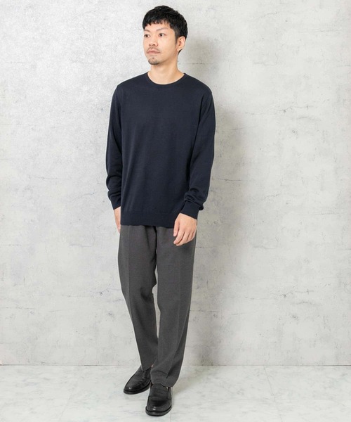 URBAN RESEARCH ROSSO MEN(アーバンリサーチロッソメン)の「『一部WEB限定カラー』『UR TECH』ハイゲージクルーネックニット(ニット/セーター・メンズ・ブラック/ネイビー/パープル系その他/ベージュ系その他/グレー・LARGE/MEDIUM)」の8枚目の写真