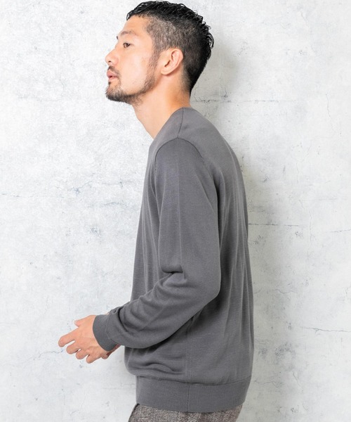 URBAN RESEARCH ROSSO MEN(アーバンリサーチロッソメン)の「『一部WEB限定カラー』『UR TECH』ハイゲージクルーネックニット(ニット/セーター・メンズ・ブラック/ネイビー/パープル系その他/ベージュ系その他/グレー・LARGE/MEDIUM)」の13枚目の写真