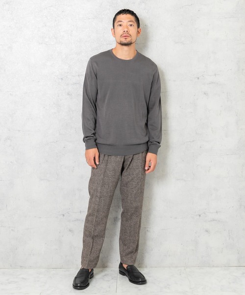 URBAN RESEARCH ROSSO MEN(アーバンリサーチロッソメン)の「『一部WEB限定カラー』『UR TECH』ハイゲージクルーネックニット(ニット/セーター・メンズ・ブラック/ネイビー/パープル系その他/ベージュ系その他/グレー・LARGE/MEDIUM)」の18枚目の写真