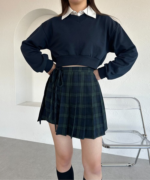 apres jour mignon（アプレジュールミニョン）の「【apres jour mignon】プリーツラップスカパン【ZOZOTOWN限定アイテム】（スカート・レディース・グリーン系その他/ネイビー/ブラック/チャコールグレー/グレー/グレー系その他・MEDIUM/X-LARGE/SMALL）」の12枚目の写真