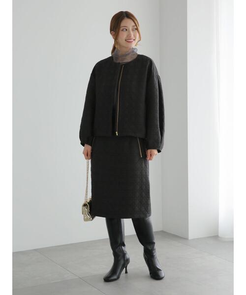 Te chichi(テチチ)の「キルティングジャカードタイトスカート(セットアップ可)(スカート・レディース・ブラック/オフホワイト・F)」の8枚目の写真
