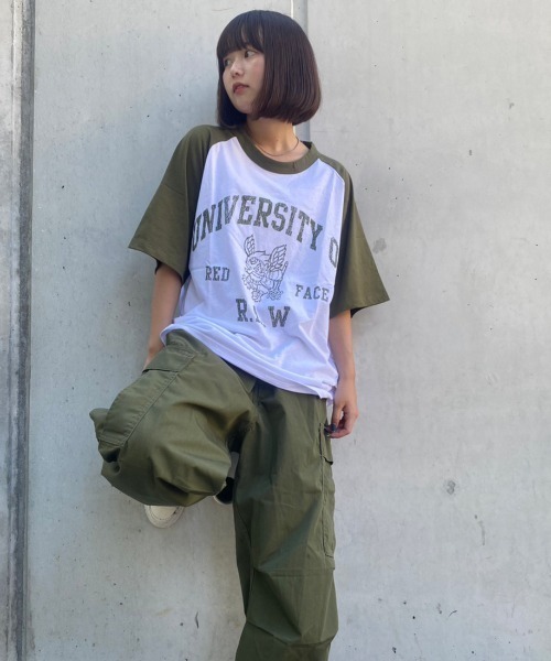 tolene(トレネ)の「RAW ラグランプリントTee(Tシャツ/カットソー・メンズ・ブラック/カーキ/ブルー・MEDIUM/X-LARGE/LARGE)」の10枚目の写真