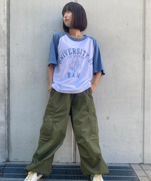 tolene(トレネ)の「RAW ラグランプリントTee(Tシャツ/カットソー・メンズ・ブラック/カーキ/ブルー・MEDIUM/X-LARGE/LARGE)」の14枚目の写真