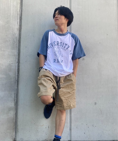 tolene(トレネ)の「RAW ラグランプリントTee(Tシャツ/カットソー・メンズ・ブラック/カーキ/ブルー・MEDIUM/X-LARGE/LARGE)」の15枚目の写真