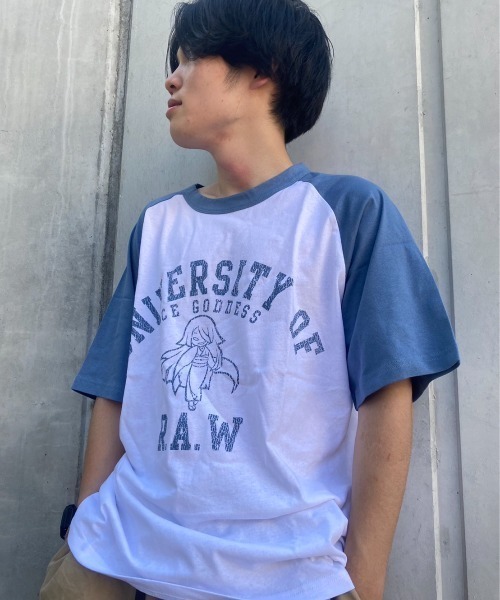 tolene(トレネ)の「RAW ラグランプリントTee(Tシャツ/カットソー・メンズ・ブラック/カーキ/ブルー・MEDIUM/X-LARGE/LARGE)」の13枚目の写真