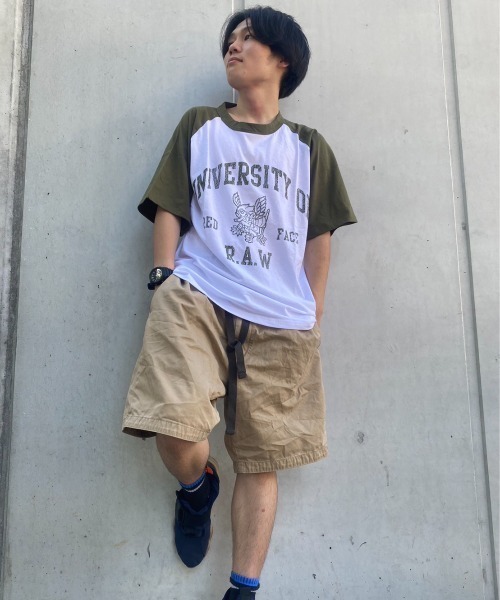 tolene(トレネ)の「RAW ラグランプリントTee(Tシャツ/カットソー・メンズ・ブラック/カーキ/ブルー・MEDIUM/X-LARGE/LARGE)」の16枚目の写真