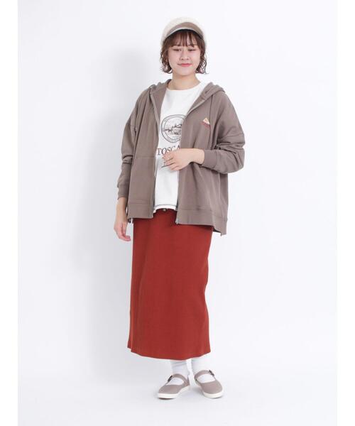 Samansa Mos2（サマンサ モスモス）の「アウトステッチロゴTシャツ（Tシャツ/カットソー・レディース・オフホワイト/チャコールグレー/シルバーグレー・F）」の7枚目の写真