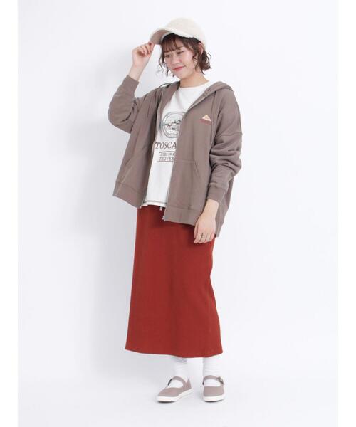 Samansa Mos2（サマンサ モスモス）の「アウトステッチロゴTシャツ（Tシャツ/カットソー・レディース・オフホワイト/チャコールグレー/シルバーグレー・F）」の8枚目の写真