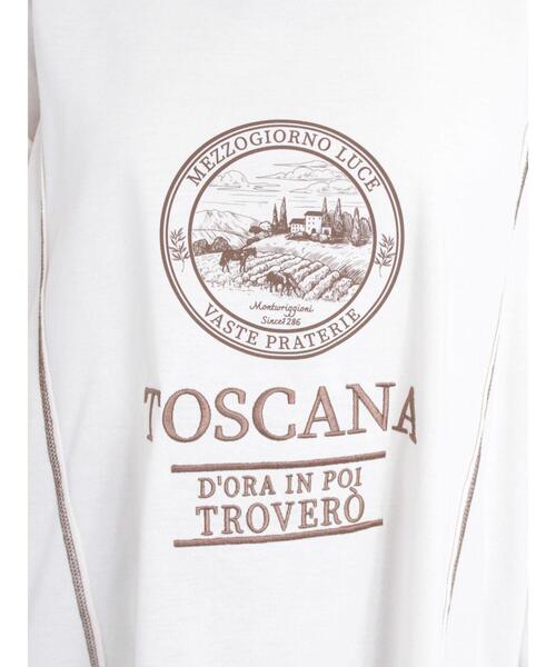 Samansa Mos2（サマンサ モスモス）の「アウトステッチロゴTシャツ（Tシャツ/カットソー・レディース・オフホワイト/チャコールグレー/シルバーグレー・F）」の15枚目の写真