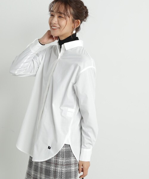 N.（N. Natural Beauty Basic）（エヌエヌナチュラルビューティーベーシック）の「◆エンブロイダリーポイントシャツ（シャツ/ブラウス・レディース・ホワイト/ブルー/ストライプ・MEDIUM）」の16枚目の写真