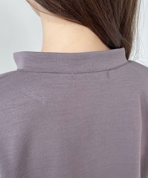 Eclat one(エクラワン)の「<1着で大人コーデ完成♪>ストレッチポンチフェイクレイヤードトップス(Tシャツ/カットソー・レディース・オレンジ/ブラウン/ブラック/オフホワイト・FREE)」の13枚目の写真