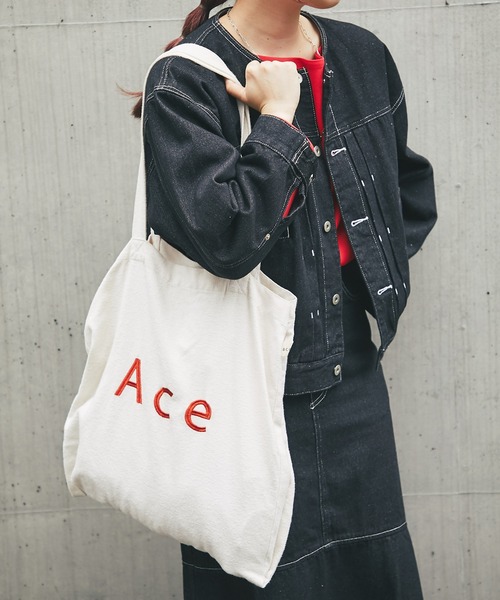 un dix cors（アンディコール）の「jou jou lier/起毛仕切りロゴトート（トートバッグ・レディース・アイボリー/ブラック/チャコールグレー・FREE）」の6枚目の写真