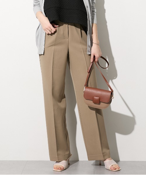 nissen(ニッセン)の「【低身長/高身長サイズ有】ストレッチきれい見えワイドパンツ(Petitjo/slattgir.)(スラックス・レディース・ネイビー/グレイッシュブルー/ブラック/スモーキーグリーン系/ベージュ/モカ/アイボリー/グレー/ライトブルー/ブラウン・TL1/T3L1/TM1/TLL1/T4L1/T5L1/TS1/TS2/TLL2/T4L2/T5L2/T3L2/TL2/TM2/PSS1/PS1/PM1/PL1/PSS2/PS2/PM2/PL2/M/L/LL/3L)」の5枚目の写真