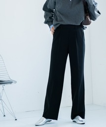 slattgir（スラットジール）の「【低身長/高身長サイズ有】ストレッチきれい見えワイドパンツ（Petitjo/slattgir.）（スラックス）」