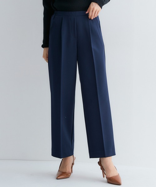 セール】【低身長/高身長サイズ有】ストレッチきれい見えワイドパンツ