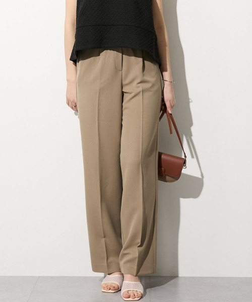 低身長/高身長サイズ有】ストレッチきれい見えワイドパンツ（Petitjo