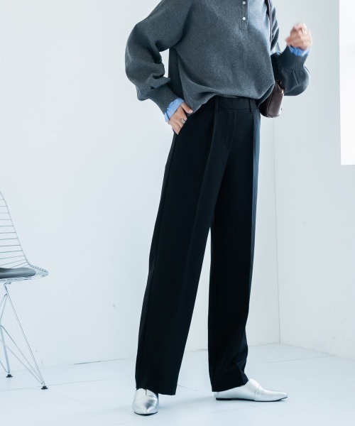 高身長 ストレッチきれい見えワイドパンツ （トールサイズ