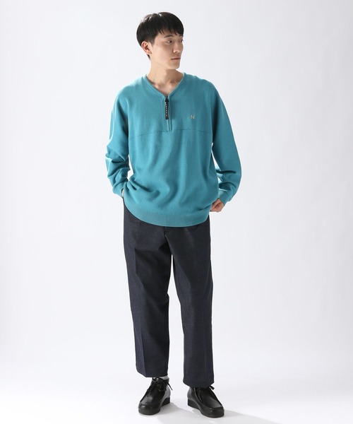 NUMERALS（ヌメラルズ）の「[NUMERALS]ZIPコンフォートニット（ニット/セーター・メンズ・ライトグリーン/ホワイト/ブラック・LARGE/MEDIUM）」の21枚目の写真