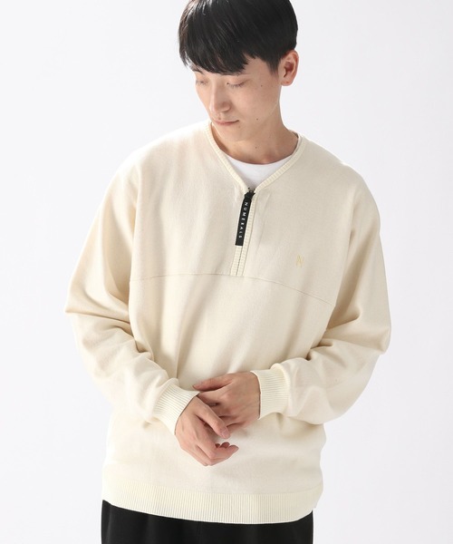 NUMERALS（ヌメラルズ）の「[NUMERALS]ZIPコンフォートニット（ニット/セーター・メンズ・ライトグリーン/ホワイト/ブラック・LARGE/MEDIUM）」の14枚目の写真
