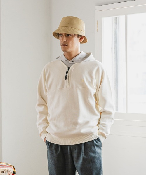 NUMERALS（ヌメラルズ）の「[NUMERALS]ZIPコンフォートニット（ニット/セーター・メンズ・ライトグリーン/ホワイト/ブラック・LARGE/MEDIUM）」の6枚目の写真
