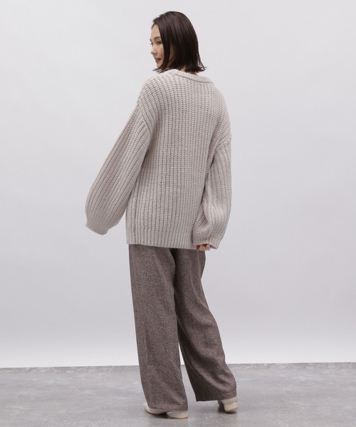 LAKOLE（ラコレ）の「3.5ゲージBIGアゼチュニック / 989052（ニット/セーター・レディース・ライトグレー/ブルー/ブラック/オレンジ・MEDIUM/SMALL）」の7枚目の写真