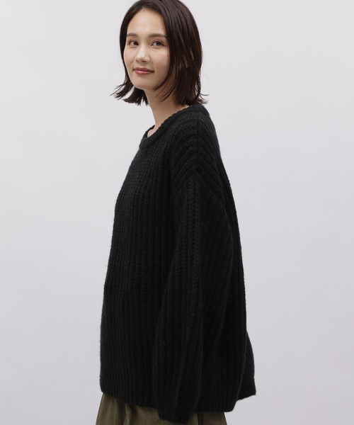 LAKOLE（ラコレ）の「3.5ゲージBIGアゼチュニック / 989052（ニット/セーター・レディース・ライトグレー/ブルー/ブラック/オレンジ・MEDIUM/SMALL）」の13枚目の写真