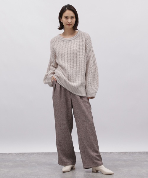 LAKOLE（ラコレ）の「3.5ゲージBIGアゼチュニック / 989052（ニット/セーター・レディース・ライトグレー/ブルー/ブラック/オレンジ・MEDIUM/SMALL）」の5枚目の写真