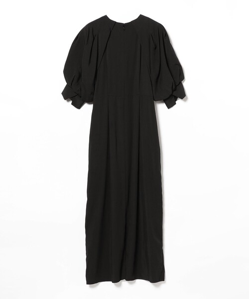 デミルクスビームスꕤリネン パフスリーブ ロング ワンピース 黒 38 Demi-Luxe BEAMS（デミルクス ビームス）の「【セレモニー・フォーマル