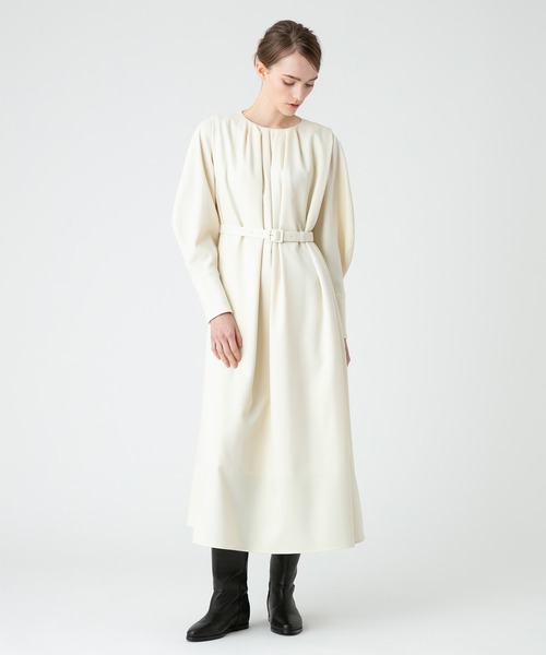 LOULOU WILLOUGHBYウールチノタックワンピース　ロング　ビアズリー LOULOU WILLOUGHBYウールチノタックワンピース ロング ビアズリー