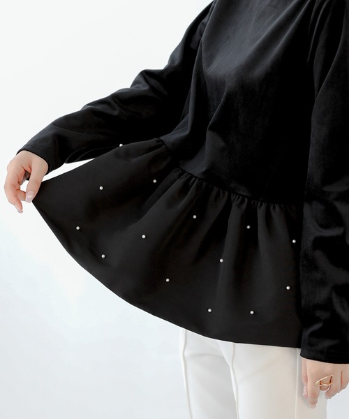 裾バルーンパールベロアトップス（その他トップス）｜Fit more