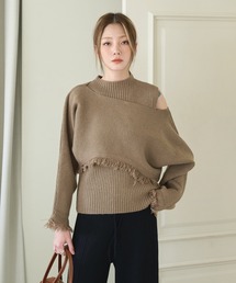 UNE MANSION | ハーフタートルネックリブニットキャミソール＆オフショルダーニットボレロSET(セットアップ)