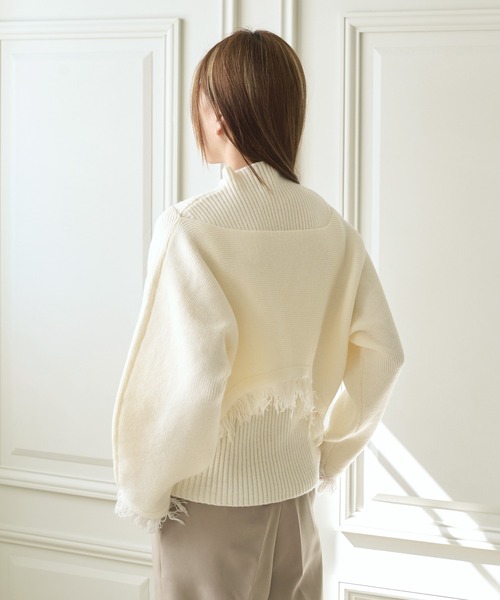 UNE MANSION(ユヌマンション)の「ハーフタートルネックリブニットキャミソール&オフショルダーニットボレロSET(セットアップ・レディース・ベージュ/アイボリー/ブラック/カーキ・FREE)」の19枚目の写真