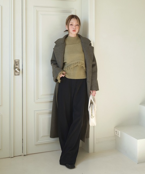 UNE MANSION(ユヌマンション)の「ハーフタートルネックリブニットキャミソール&オフショルダーニットボレロSET(セットアップ・レディース・ベージュ/アイボリー/ブラック/カーキ・FREE)」の5枚目の写真