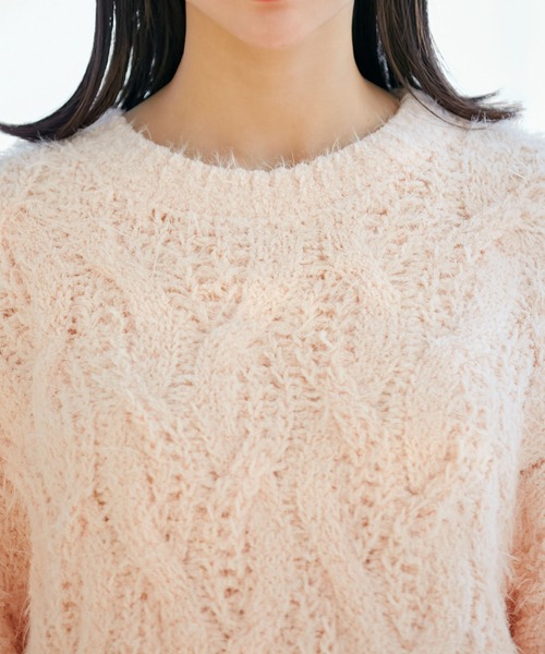 VIS（ビス）の「モールファーケーブルニット（ニット/セーター・レディース・ピンク系その他2/ブルー系その他4/キナリ・FREE）」の15枚目の写真