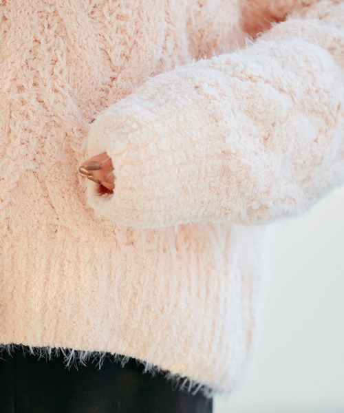 VIS（ビス）の「モールファーケーブルニット（ニット/セーター・レディース・ピンク系その他2/ブルー系その他4/キナリ・FREE）」の17枚目の写真