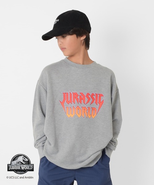 GLAZOS(グラソス)の「【大人向けサイズあり】【ジュラシック・ワールド】ヴィンテージ加工アソート裏毛クルーネックトレーナー(スウェット・キッズ・チャコールグレー/グレー・140cm/150cm/160cm/170cm)」の1枚目の写真