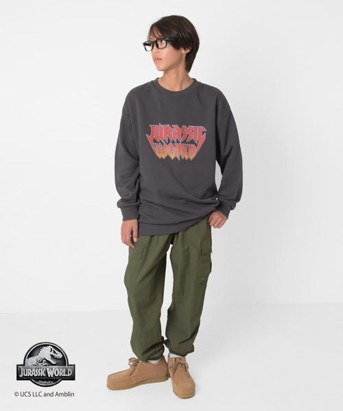 GLAZOS(グラソス)の「【大人向けサイズあり】【ジュラシック・ワールド】ヴィンテージ加工アソート裏毛クルーネックトレーナー(スウェット・キッズ・チャコールグレー/グレー・140cm/150cm/160cm/170cm)」の5枚目の写真