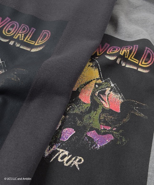 GLAZOS(グラソス)の「【大人向けサイズあり】【ジュラシック・ワールド】ヴィンテージ加工アソート裏毛クルーネックトレーナー(スウェット・キッズ・チャコールグレー/グレー・140cm/150cm/160cm/170cm)」の13枚目の写真