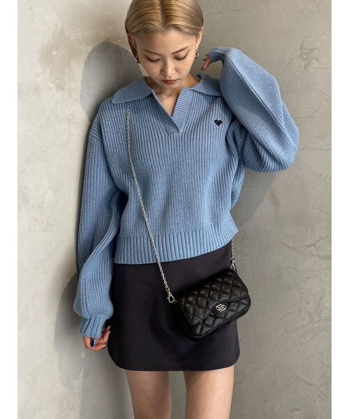 EMODA（エモダ）の「ストレッチカーブミニスカート（スカート・レディース・グレー/ブラック/ベージュ・FREE）」の6枚目の写真