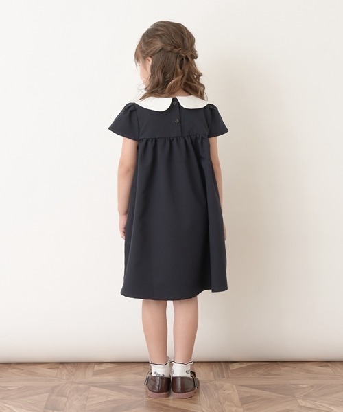 Lycee mine（リセマイン）の「【オケージョン対応】丸衿リボン付きワンピース（シャツワンピース・キッズ・ピンク/ベージュ/ミント/ネイビー/チャコール・100cm/130cm/110cm/120cm）」の13枚目の写真