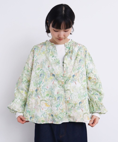 極美品✨️l'atelier du savon 温室ひみつきちプリントブラウス❁ l'atelier du savon（アトリエドサボン）の「○C/温室ひみつきち