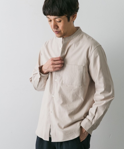 URBAN RESEARCH DOORS(アーバンリサーチドアーズ)の「『UR TECH』ネルバンドカラーシャツ(シャツ/ブラウス・メンズ・ベージュ系その他/グレー系その他/ブラウン系その他/ブルー・MEDIUM/LARGE)」の5枚目の写真