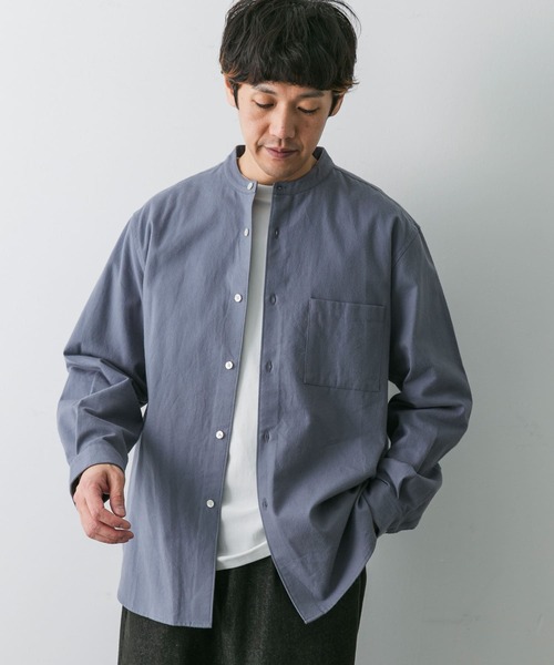 URBAN RESEARCH DOORS(アーバンリサーチドアーズ)の「『UR TECH』ネルバンドカラーシャツ(シャツ/ブラウス・メンズ・ベージュ系その他/グレー系その他/ブラウン系その他/ブルー・MEDIUM/LARGE)」の15枚目の写真