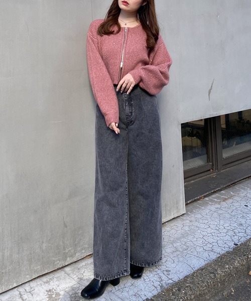 INGNI(イング)の「ラメスパンコールフロントジップニットカーディガン(カーディガン/ボレロ・レディース・ピンク/アイボリー/グレー・M)」の17枚目の写真